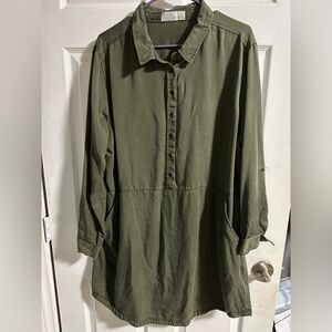 Olive Green Shirt Dress